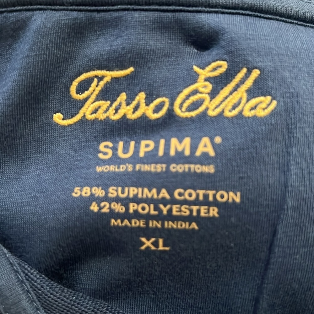 Tasso Elba Men’s Blue Long Sleeve Polo Shirt Size XL Supima Cotton - Picture 4 of 4
